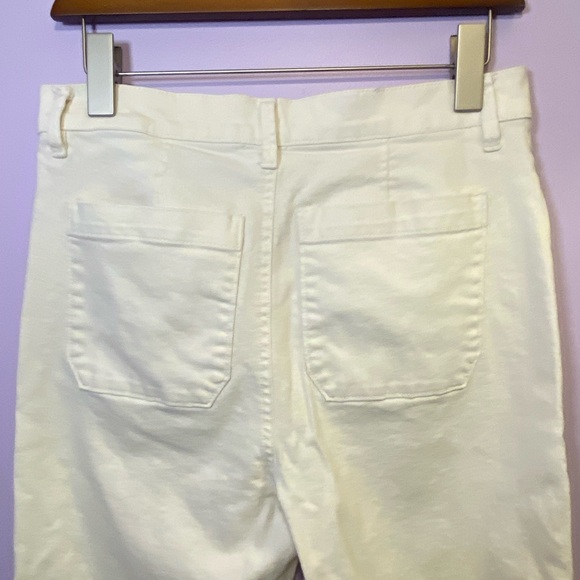 ⭐️BOGO⭐️ Ann Taylor Factory off white high-waisted, wide-leg, cropped jeans - Picture 9 of 11